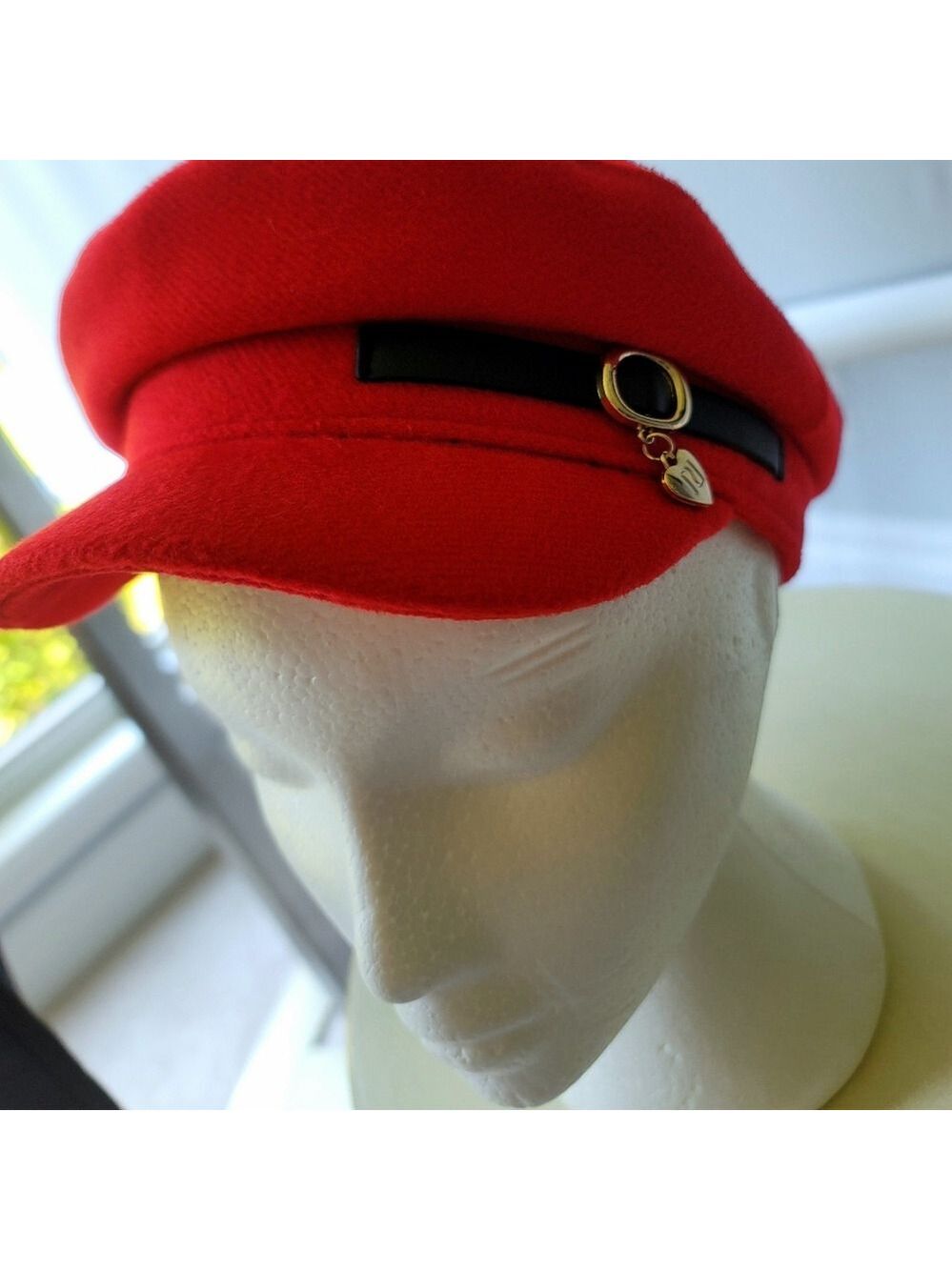River Island Girls Red Charm Baker Boy Hat UK 5 - 12 yrs old